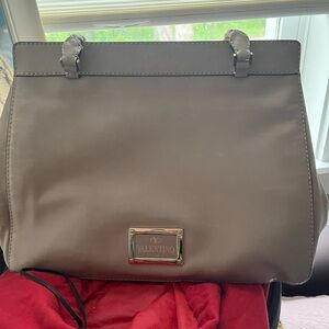 Valentino Neutral Shoulder Bag with Minimalist Design